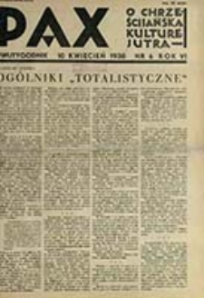 Pax : miesięcznik Porozumienia Akademickich Katolickich Stowarzyszeń
