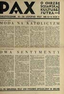 Pax : miesięcznik Porozumienia Akademickich Katolickich Stowarzyszeń