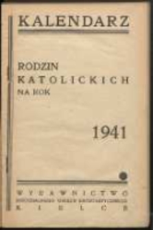Kalendarz Rodzin Katolickich na Rok 1941