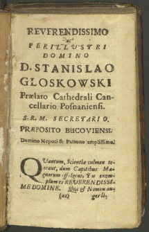 [Fragmenta Philosophiae Universae / Ex Praelectionibus P. Stephani Sczaniecki [...] Collecta Disputationi publicae proposita [...] Anno [...] 1710].