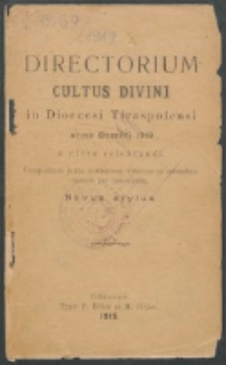 Directorium Horarum Canonicarum et Sacrarum Missarum ad usum Dioecesis Tiraspolensis pro Anno Domini 1919