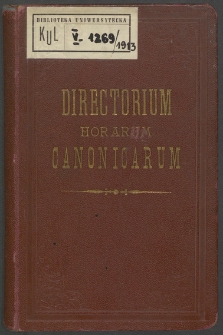 Directorium Horarum Canonicarum et Sacrarum Missarum ad usum Dioecesis Tiraspolensis pro Anno Domini 1913