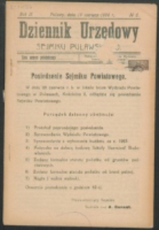 Dziennik Urzędowy Sejmiku Puławskiego.R. 2, Nr 6 (1924)