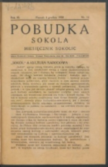 Pobudka Sokola : organ Dzielnicy Wielkopolskiej Związku Towarzystw Gimn. Sokół : miesięcznik Sokolic. R. 3, Nr 12 (1935)