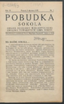 Pobudka Sokola : organ Dzielnicy Wielkopolskiej Związku Towarzystw Gimn. Sokół : miesięcznik Sokolic. R. 3, Nr 1 (1935)