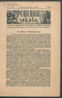 Pobudka Sokola : organ Dzielnicy Wielkopolskiej Związku Towarzystw Gimn. Sokół : miesięcznik Sokolic. R. 7, Nr 8 (1939)
