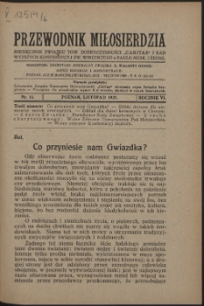 Przewodnik Miłosierdzia : miesięcznik Związku Towarzystw Dobroczynności "Caritas" i Rad Wyższych Kongregacji św. Wincentego à Paulo męskich i żeńskich. R. 6, Nr 11 (1927).