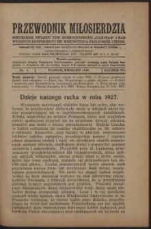 Przewodnik Miłosierdzia : miesięcznik Związku Towarzystw Dobroczynności "Caritas" i Rad Wyższych Kongregacji św. Wincentego à Paulo męskich i żeńskich. R. 7, Nr 4 (1928)