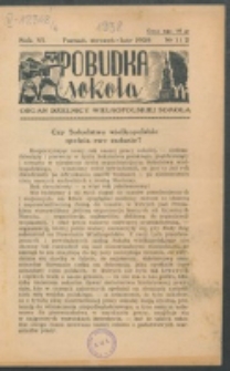 Pobudka Sokola : organ Dzielnicy Wielkopolskiej Związku Towarzystw Gimn. Sokół : miesięcznik Sokolic. R. 6, Nr 1/2 (1938)