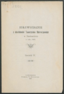 Sprawozdanie z Działalności Towarzystwa Dobroczynności w Sandomierzu w Roku 1909