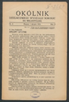 Okólnik Dzielnicowego Wydziału Sokolic na Wielkopolskę. R. 2, nr 8 (1934)