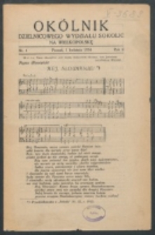 Okólnik Dzielnicowego Wydziału Sokolic na Wielkopolskę. R. 2, nr 4 (1934)