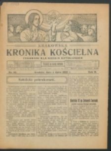 Krakowska Kronika Kościelna R. 2, nr 27 (1922)