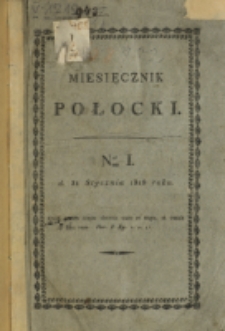 Miesięcznik Połocki T.1, nr 1 (1818)