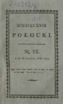 Miesięcznik Połocki T. 3, nr 9 (1818)