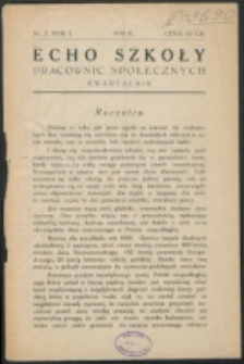 Echo Szkoły Pracownic Społecznych. R. 1, nr 2 (1930)