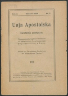 Unio Apostolica. R. 2, nr 1 (1928)