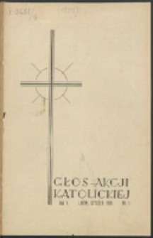 Głos Akcji Katolickiej Archidiecezji Lwowskiej. R. 5, nr 1 (1939)