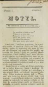 Motyl. Kwartał 1, nr 1 (3 kwietnia 1828)
