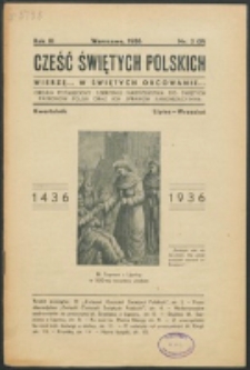 Cześć Świętych Polskich. R. 3, nr 3=9 (1936)