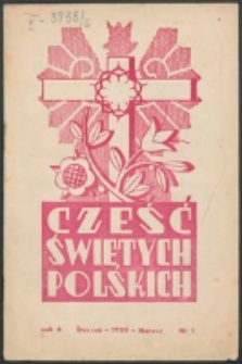 Cześć Świętych Polskich. R. 6, nr 1 (1939)