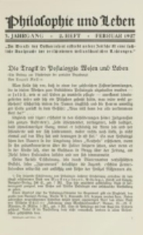 Philosophie und Leben. Jg. 3, H. 2 (1927)