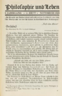 Philosophie und Leben. Jg. 5, H. 11 (1929)