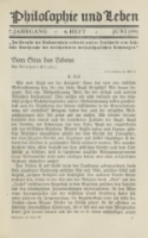 Philosophie und Leben. Jg. 7, H. 6 (1931)