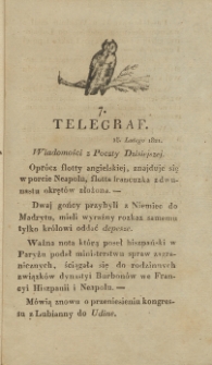 Telegraf. 1821, 7 (18 lutego)