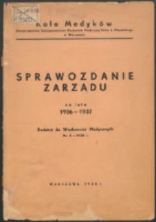 Sprawozdanie Zarządu za Rok 1936/1937