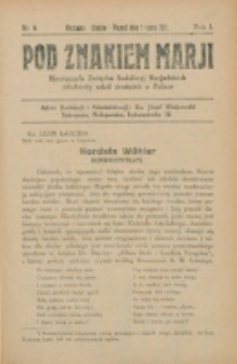 Pod Znakiem Marji. R. 1, nr 6 (1921)