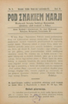 Pod Znakiem Marji. R. 2, nr 1 (1921).