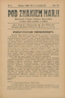 Pod Znakiem Marji. R. 3, nr 4 (1923)