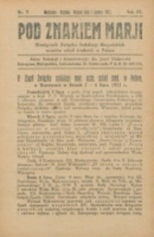 Pod Znakiem Marji. R. 3, nr 9 (1923)