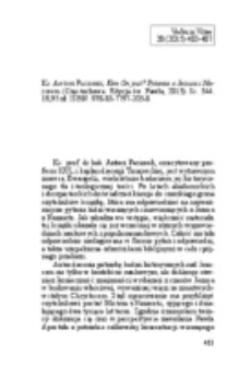 Mielcarek, Krzysztof - Recenzja : Ks. Antoni Paciorek, Kim On jest? Pytania o Jezusa z Nazaretu (Częstochowa: Edycja św. Pawła, 2013). ss. 344. 19,95 zł. ISBN: 978-83-7797-203-8.