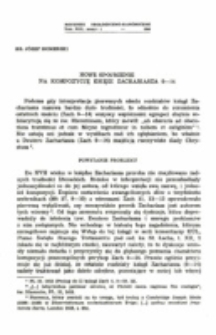Nowe spojrzenie na kompozycję Księgi Zachariasza 9-14.