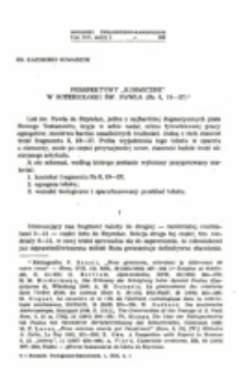 Perspektywy &bdquo;kosmiczne&rdquo; w soteriologii św. Pawła (Rz 8, 19&mdash;27).