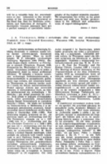 Recenzja : J. A. Thompson , Biblia i archeologia (the Bibie and Archaeology). Przełożyli: Anna i Krzysztof Komorniccy, Warszawa 1965, Instytut Wydawniczy PAX, ss. 347 + mapy.