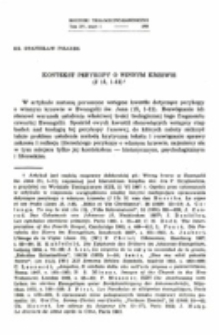 Kontekst perykopy o winnym krzewie (J 15, 1-11).