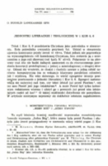 Jednostki literackie i teologiczne w 1 Kor 8, 6.