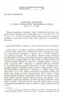 Znaczenie Jeruzalem w czasie działalności galilejskiej Jezusa (Łk 4, 14-9, 50).