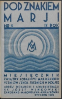 Pod Znakiem Marji. R. 9 , nr 4 (1929)