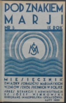 Pod Znakiem Marji. R. 9, nr 5 (1929)