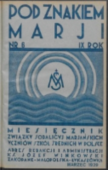 Pod Znakiem Marji. R. 9, nr 6 (1929)