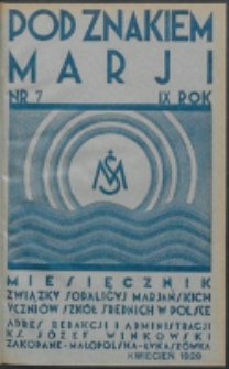 Pod Znakiem Marji. R. 9, nr 7 (1929)
