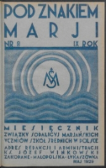 Pod Znakiem Marji. R. 9, nr 8 (1929)