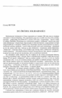 U źr&oacute;deł Solidarności.