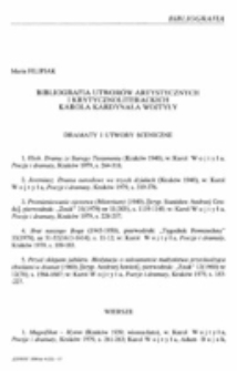 Bibliografia utwor&oacute;w artystycznych i krytycznoliterackich Karola Kardynała Wojtyły.