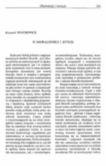 O moralności i etyce.