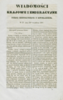 Wiadomości Krajowe i Emigracyjne. No 27 (1837)